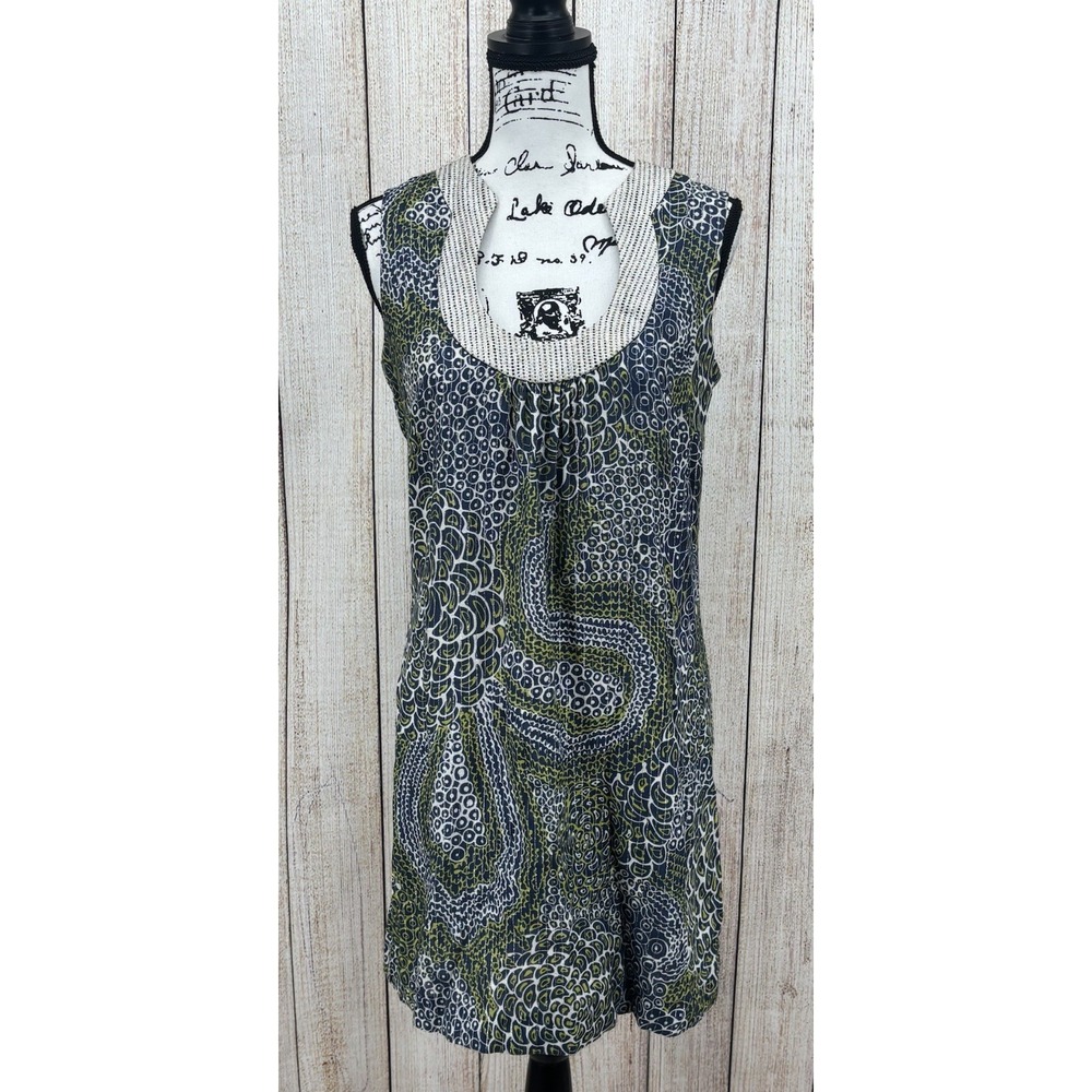 Trina Turk Sleeveless Brocade Geometric Mini Dress Size 6 Metallic Wool‎ Blend